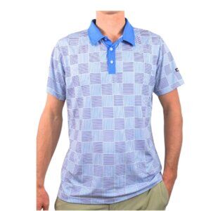 Men’s Shankitgolf Polo Shirt - Size M - Blue and White Performance Golf Shirt